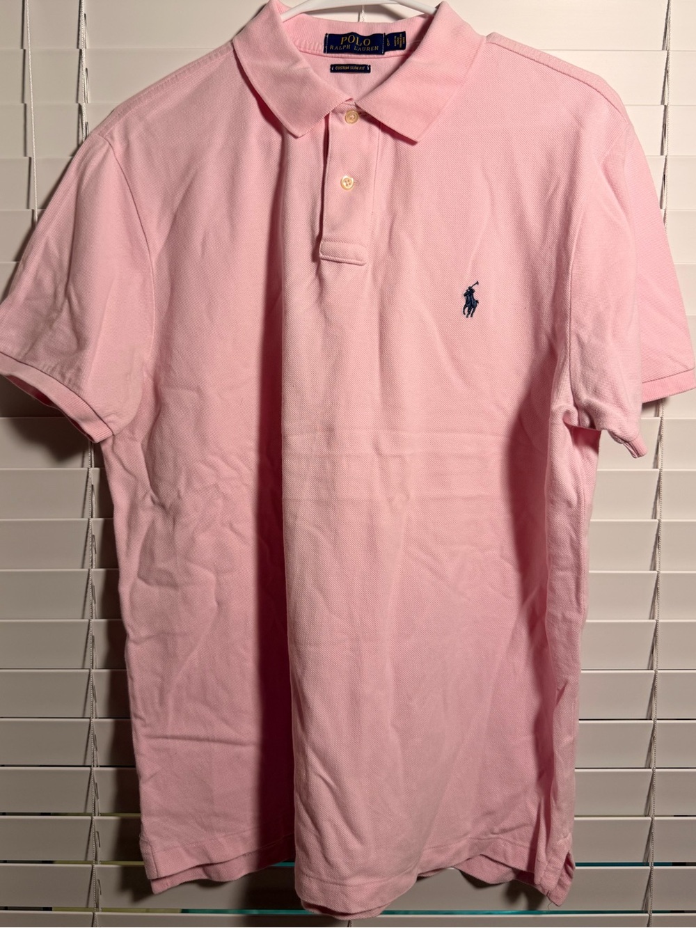 Ralph Lauren Pink Polo Shirt with Navy Logo